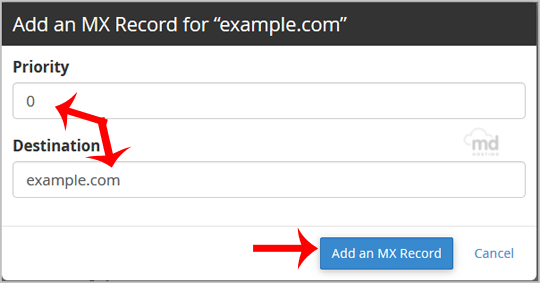 MDHosting Ltd | How to add an MX Record in cPanel using DNS Zone Editor?