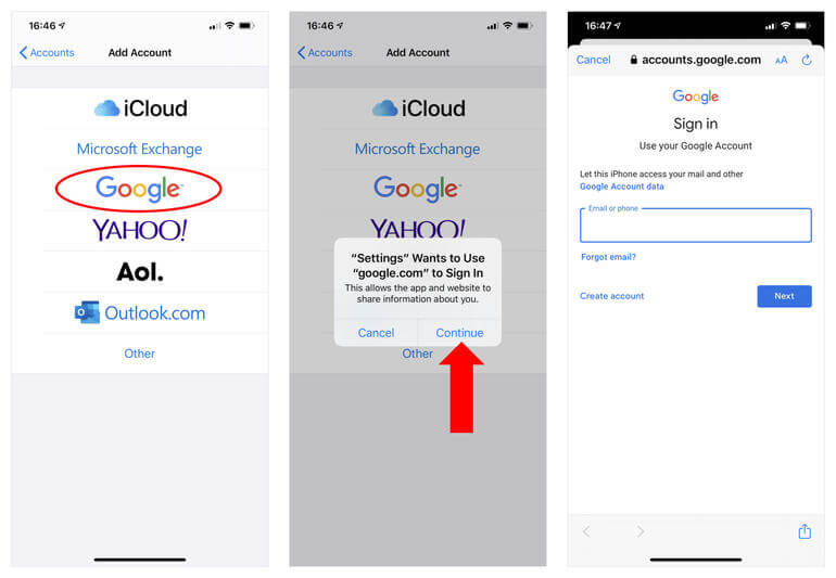 add-account Add G Suite account iOS