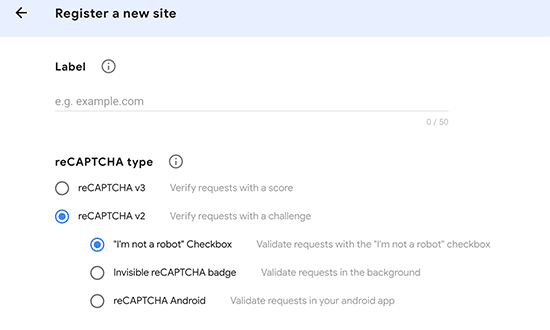 recaptchaoptions reCapture Options
