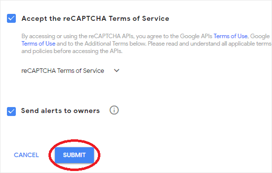 submit-register reCapture Options
